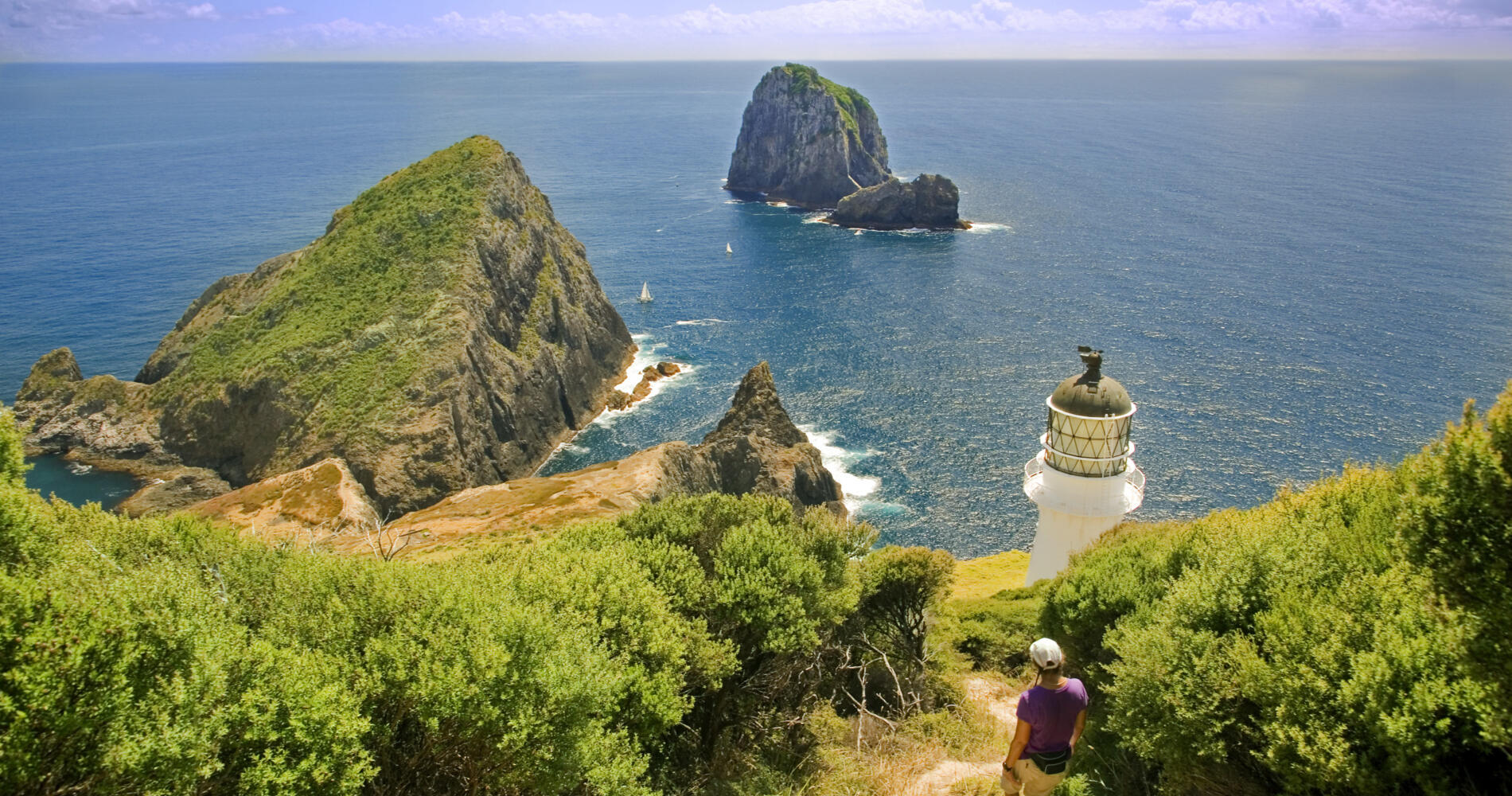Coastal views from the Cape Brett Track in the Bay of Islands