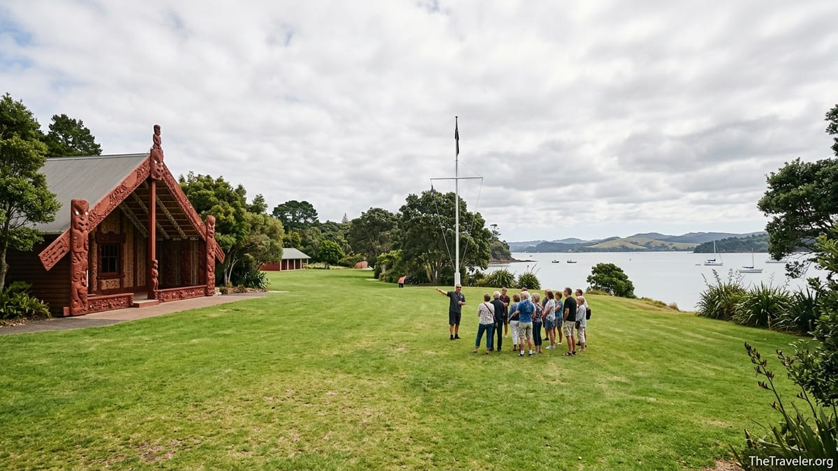 Waitangi Treaty Grounds and historic Russell in the Bay of Islands