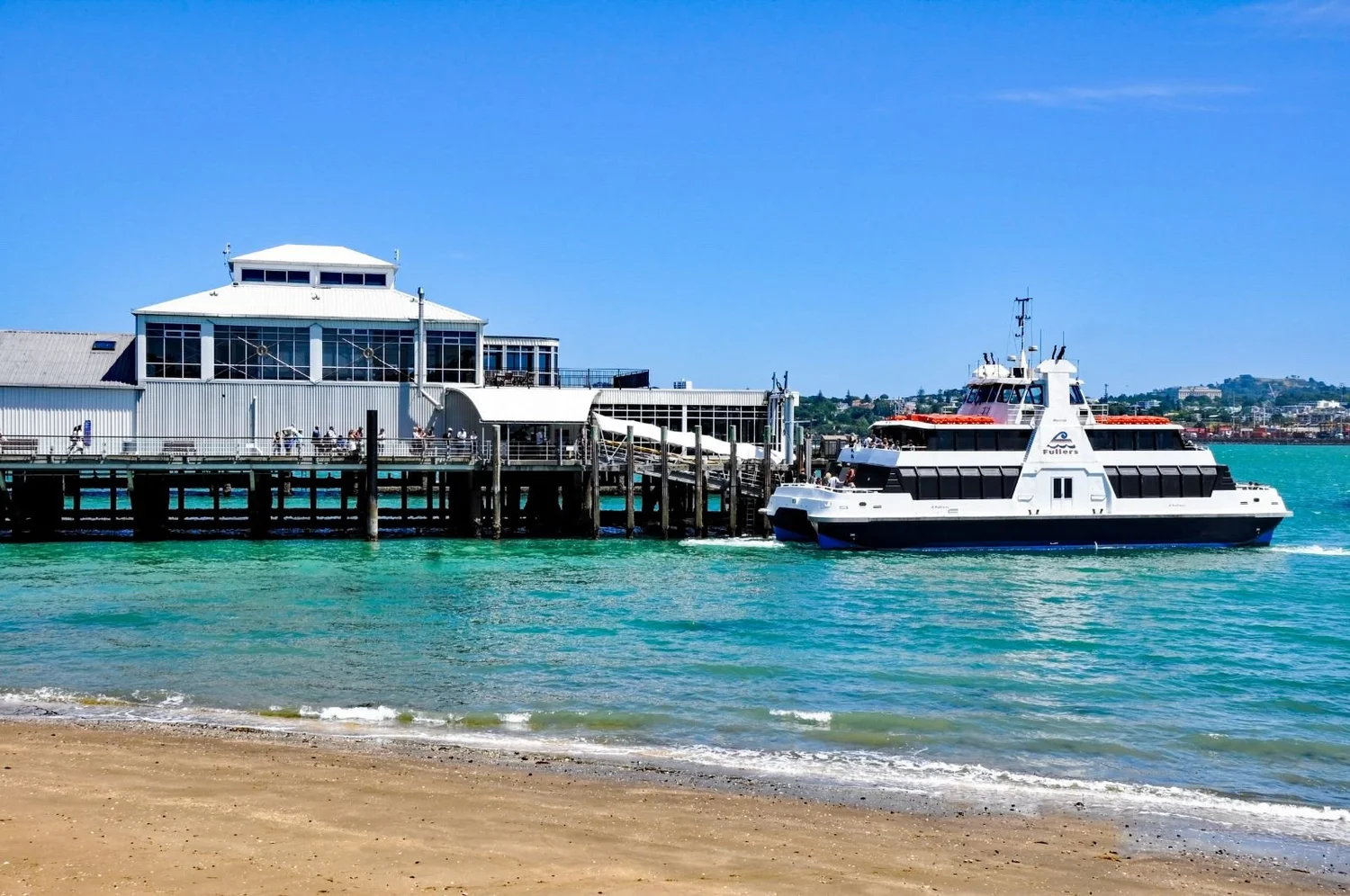 The seaside village of Devonport across Auckland Harbour
