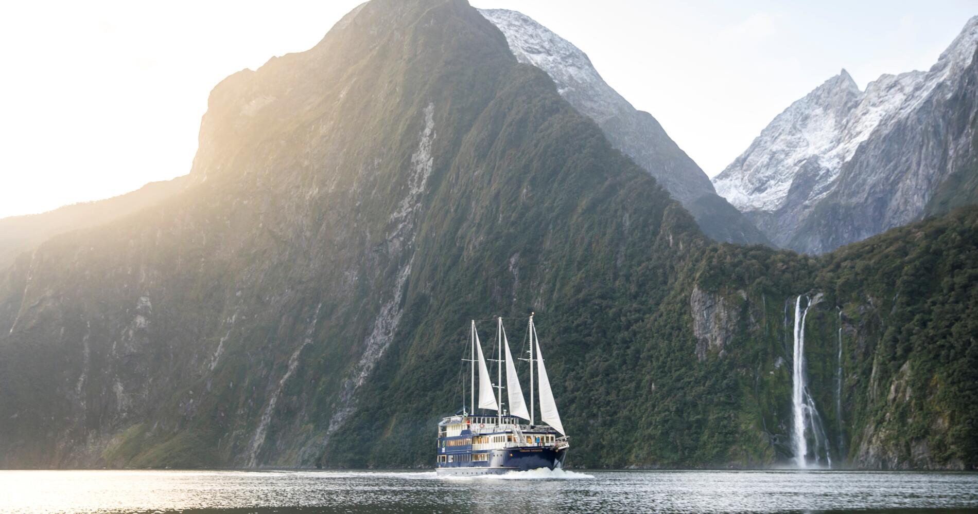 Milford Sound and its dramatic mountain walls