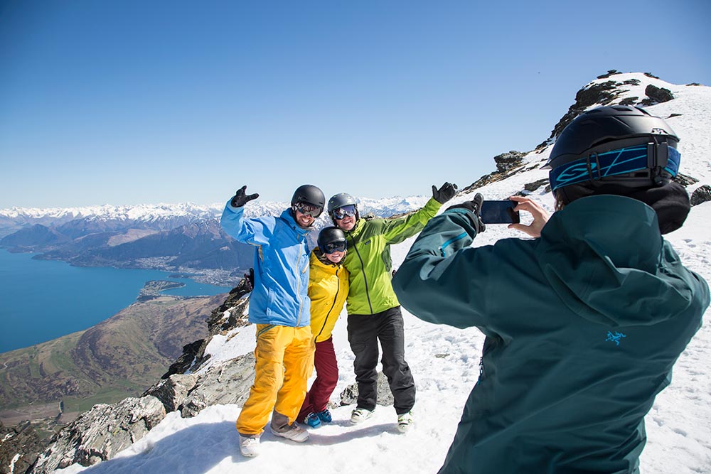The Remarkables ski field overlooking the Queenstown basin